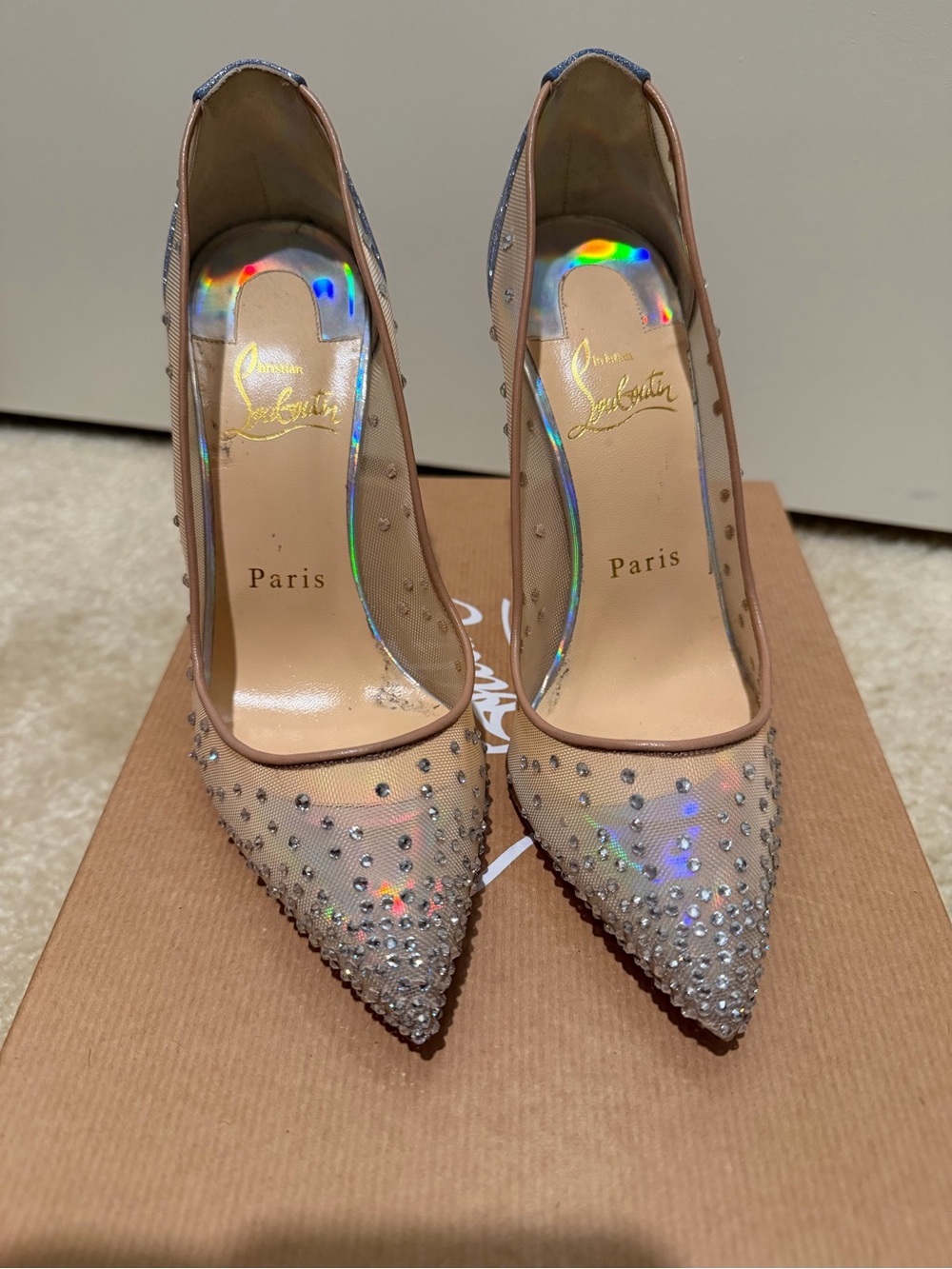 Christian Louboutin Brown Jeans Jeggings - Follies Strass 100 Version